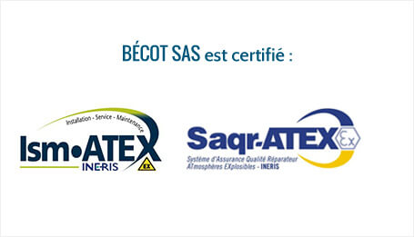 certifications Ism ATEX Saqr ATEX Bécot