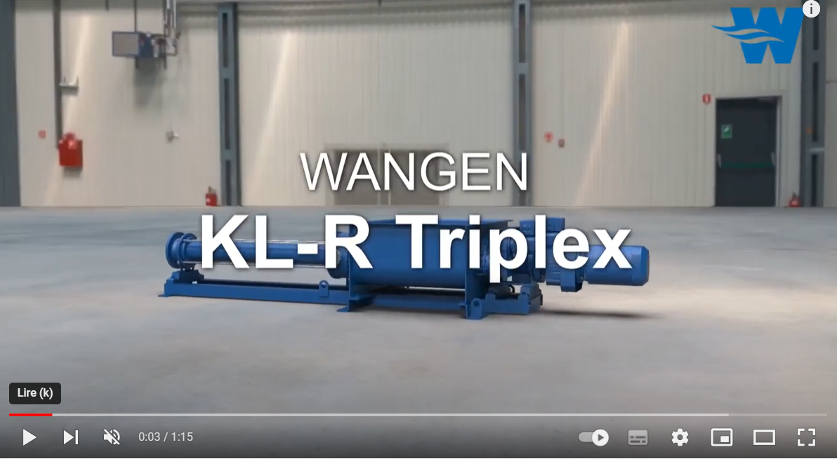 vidéo pompe Wangen KL-R Triplex
